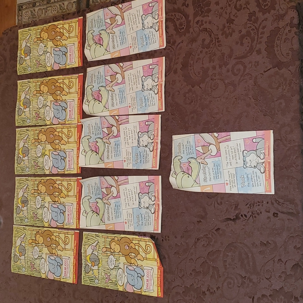Set of 11 Teenie Beanie Baby Mcdonald's paper Bags RARE
